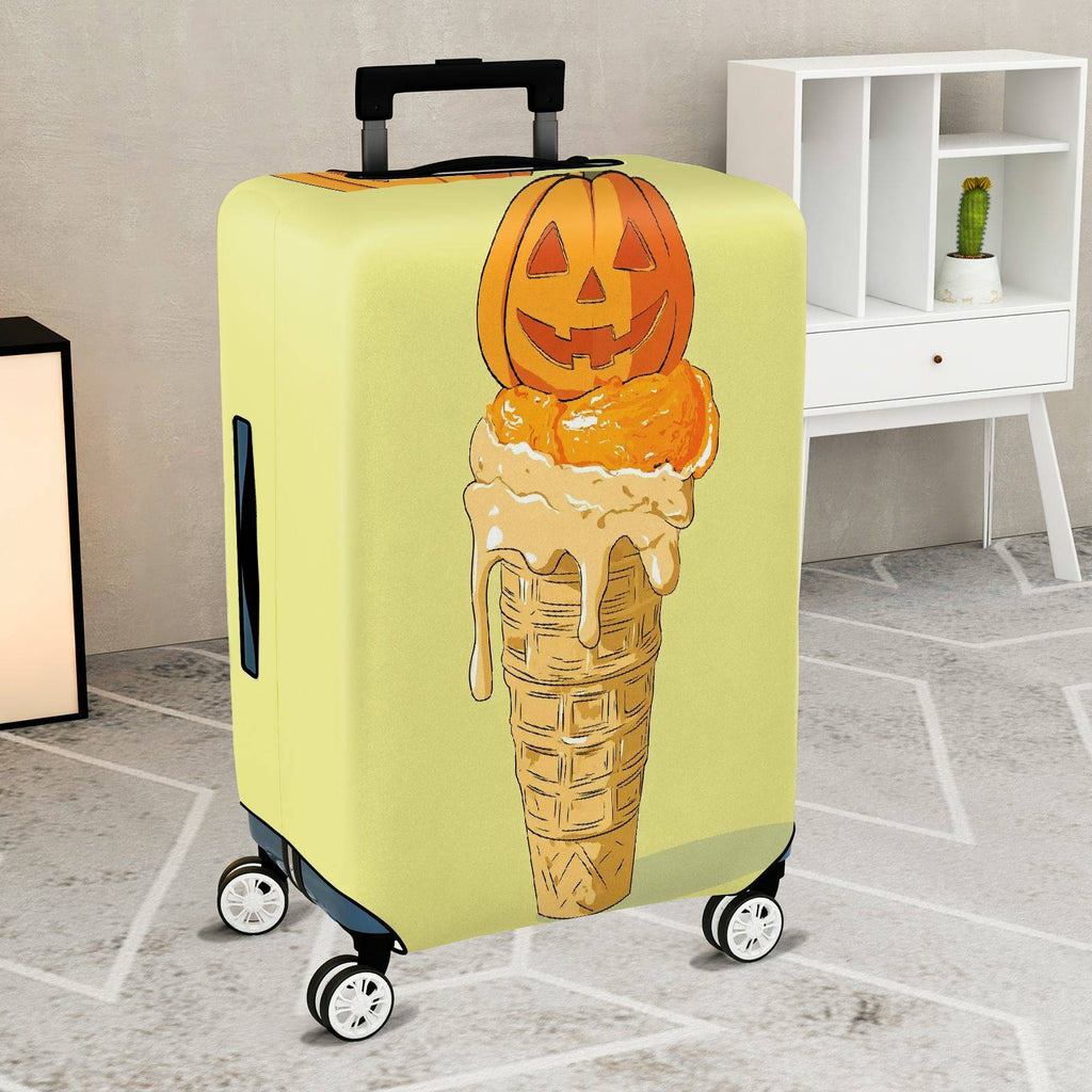 1-Piece Pumpkin Ice Cream Cone Halloween Holiday Decorative Travel  Suitcase Luggage Cover, Stretch Protective Sleeve