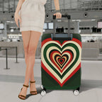 1-Piece Retro Heart Geometric Multicolor Funky Travel  Suitcase Luggage Cover, Stretch Protective Sleeve