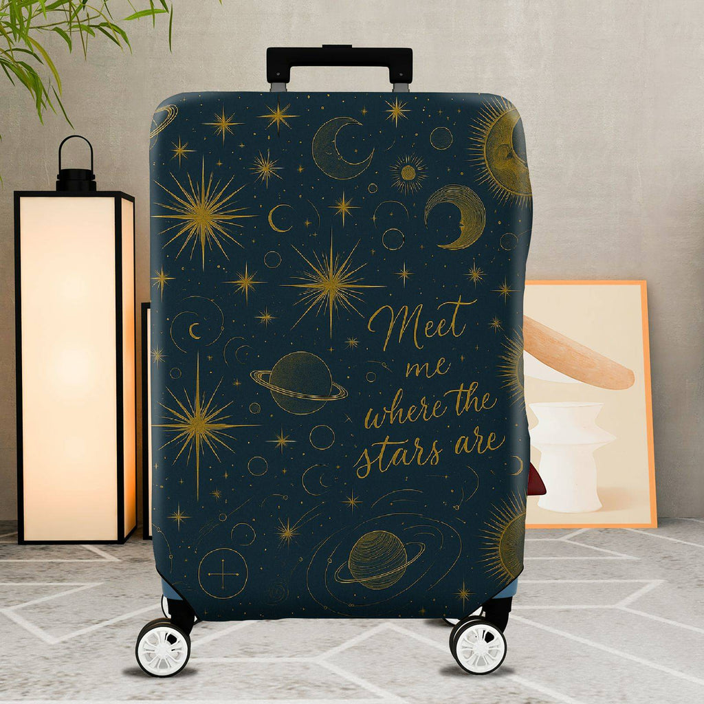 1-Piece Starry Night Cosmic Astral Universe Astronomy  Suitcase Luggage Cover, Stretch Protective Sleeve