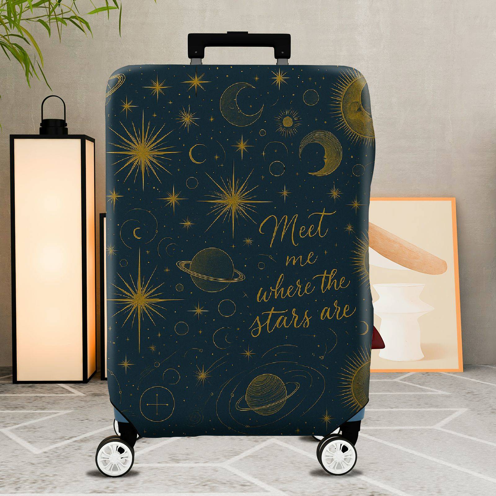 1-Piece Starry Night Cosmic Astral Universe Astronomy  Suitcase Luggage Cover, Stretch Protective Sleeve