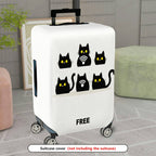 1-Piece Cute Cat Wi-Fi  Graphic Fun Stylish  Suitcase Luggage Cover, Stretch Protective Sleeve