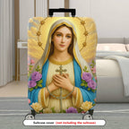 1-Piece Religious Icon Floral Sky Star Halo Sacred  Suitcase Luggage Cover, Stretch Protective Sleeve
