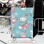 1-Piece Cute Cat Snowflake Cupcake Winter Christmas  Suitcase Luggage Cover, Stretch Protective Sleeve