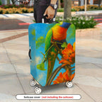 1-Piece Parrot Floral Nature Art Colorful Bird  Suitcase Luggage Cover, Stretch Protective Sleeve