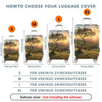 1-Piece Nature Sunset Tree Landscape Scenic Outdoor Travel  Suitcase Luggage Cover, Stretch Protective Sleeve