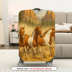 1-Piece Horse Landscape Adventure Nature Scenic Western Style  Suitcase Luggage Cover, Stretch Protective Sleeve
