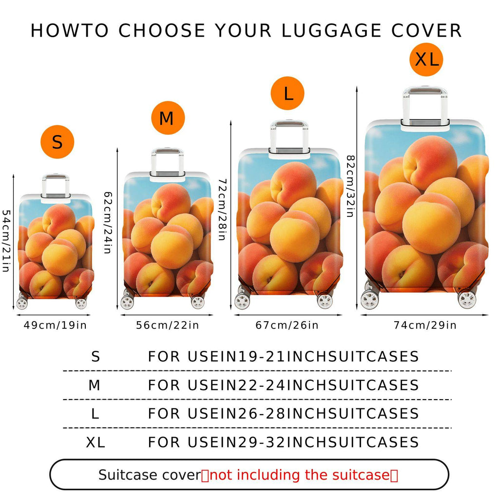 1-Piece Peach Fruit Cute Journey Fashion Travel  Suitcase Luggage Cover, Stretch Protective Sleeve