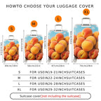 1-Piece Peach Fruit Cute Journey Fashion Travel  Suitcase Luggage Cover, Stretch Protective Sleeve