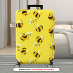 1-Piece Yellow Bee Floral Nature Cute Pattern  Suitcase Luggage Cover, Stretch Protective Sleeve