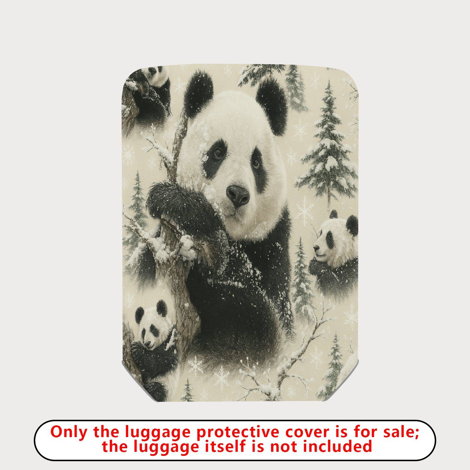 1-Piece Panda Snow Forest Winter Nature Cute Animal  Suitcase Luggage Cover, Stretch Protective Sleeve