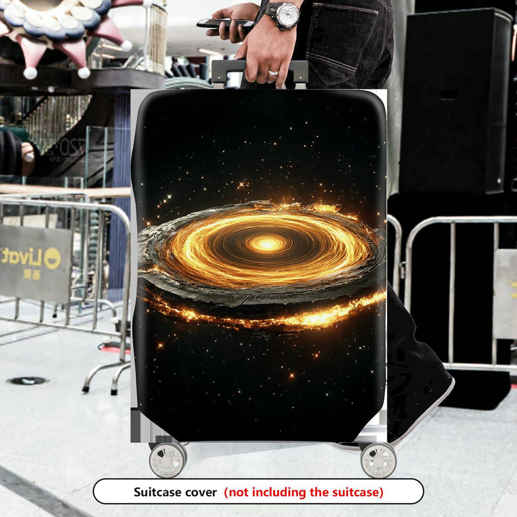 1-Piece Cosmic Galaxy Nebula Starry Night Luminous Black  Suitcase Luggage Cover, Stretch Protective Sleeve