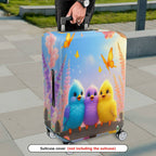 1-Piece Cute Birds Floral Sky Butterfly Colorful  Suitcase Luggage Cover, Stretch Protective Sleeve