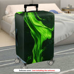 1-Piece Abstract Green Artistic Nature Flow Dynamic Stylish  Suitcase Luggage Cover, Stretch Protective Sleeve