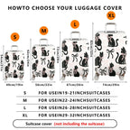 1-Piece Black Cat Bow Knot Paw Ribbon Cute  Suitcase Luggage Cover, Stretch Protective Sleeve