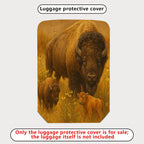 1-Piece Animal Nature Wildlife Buffalo Calf Prairie  Suitcase Luggage Cover, Stretch Protective Sleeve