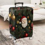 1-Piece Santa Claus Christmas Festive Holiday Ornaments  Suitcase Luggage Cover, Stretch Protective Sleeve