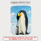 1-Piece Cute Penguin Family Ice Snow Nature Animal  Suitcase Luggage Cover, Stretch Protective Sleeve