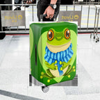 1-Piece Frog Heart Green Cute Fun Animal  Suitcase Luggage Cover, Stretch Protective Sleeve
