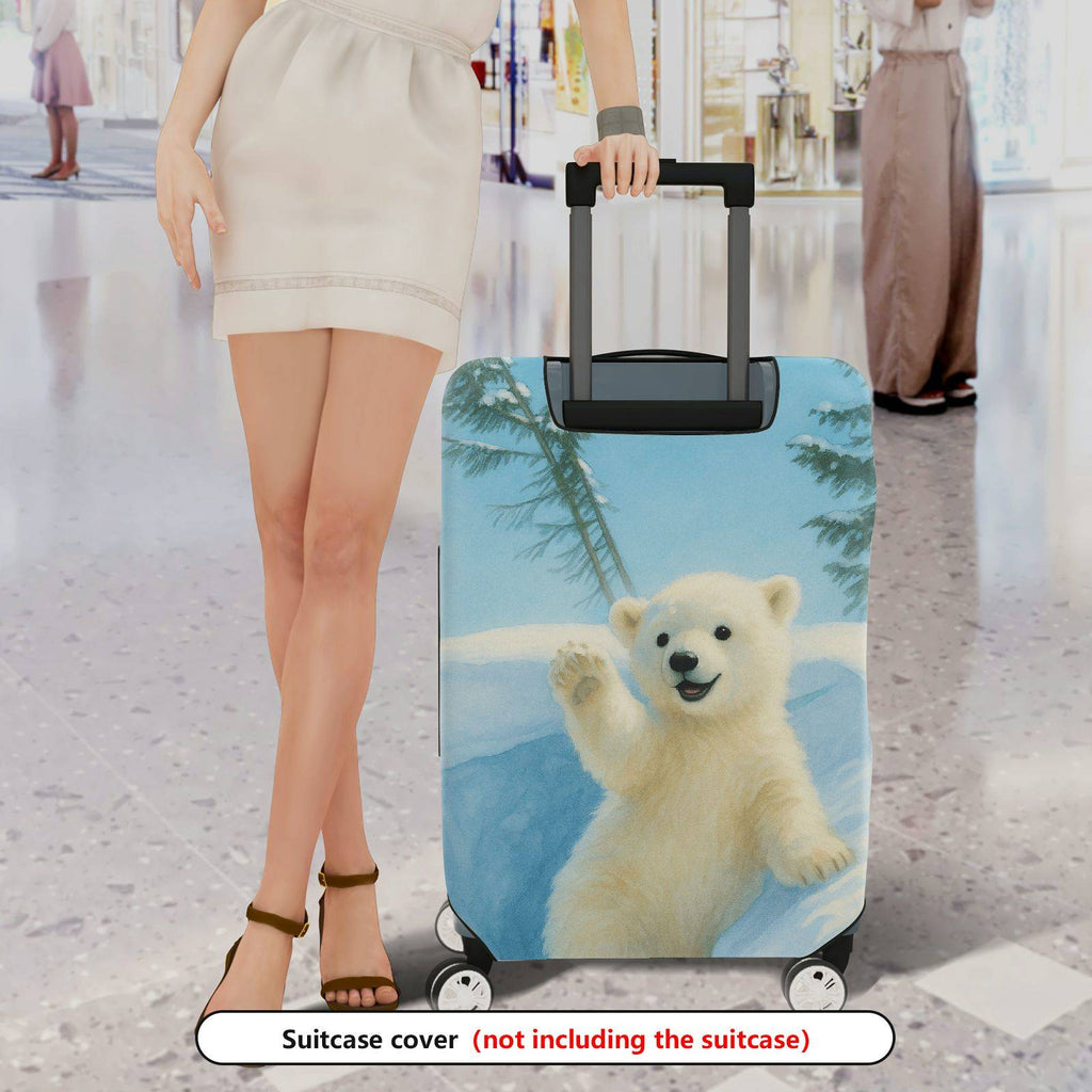 1-Piece Cute Polar Bear Winter Snow Forest Animal  Suitcase Luggage Cover, Stretch Protective Sleeve