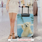 1-Piece Cute Polar Bear Winter Snow Forest Animal  Suitcase Luggage Cover, Stretch Protective Sleeve