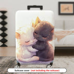 1-Piece Adorable Cat Love Hug Cuddling Cute Animal  Suitcase Luggage Cover, Stretch Protective Sleeve
