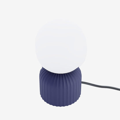 Lampe à poser en céramique bleue et globe en verre Renoir