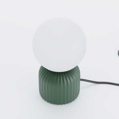 Lampe à poser en céramique verte et globe en verre Renoir