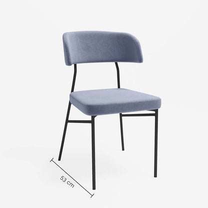 Lot de 2 chaises en velours bleu perle