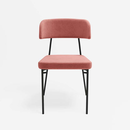 Lot de 2 chaises en velours rose vintage