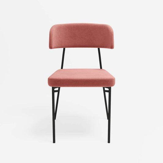 Lot de 2 chaises en velours rose vintage