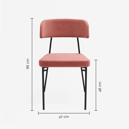 Lot de 2 chaises en velours rose vintage