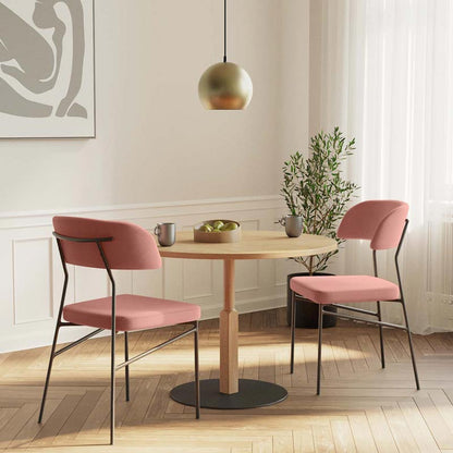 Lot de 2 chaises en velours rose vintage