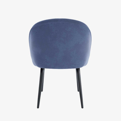 Lot de 2 chaises en velours bleu &amp; métal noir Nina