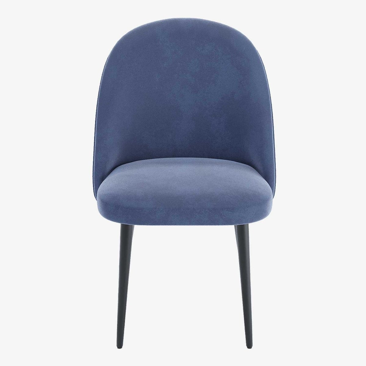 Lot de 2 chaises en velours bleu &amp; métal noir Nina