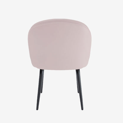 Lot de 2 chaises en velours rose &amp; métal noir Nina