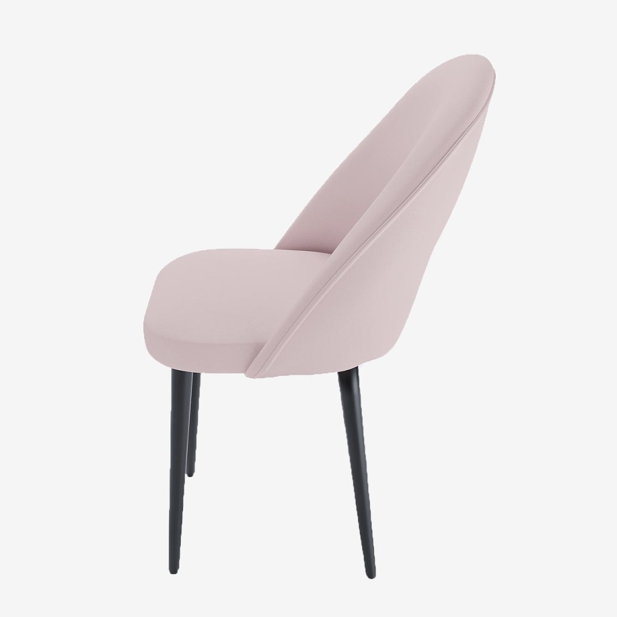 Lot de 2 chaises en velours rose &amp; métal noir Nina