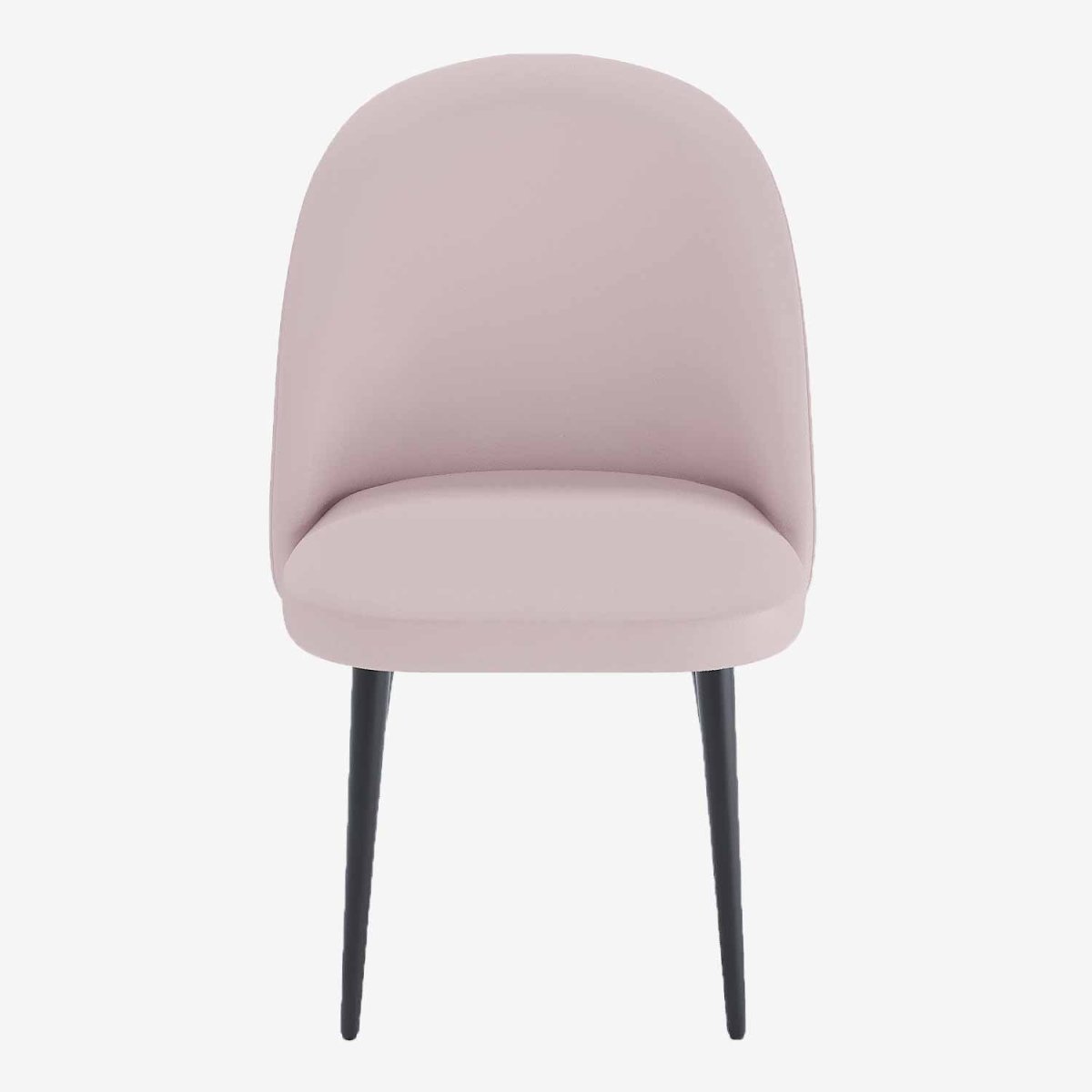 Lot de 2 chaises en velours rose &amp; métal noir Nina