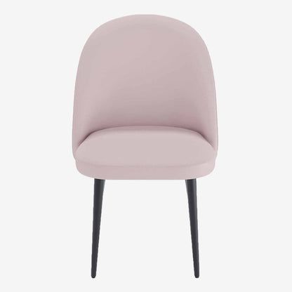 Lot de 2 chaises en velours rose &amp; métal noir Nina