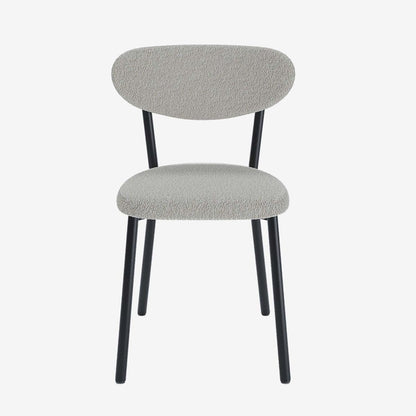 Lot de 2 chaises tissu bouclette pied métal