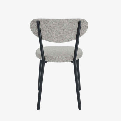 Lot de 2 chaises tissu bouclette pied métal