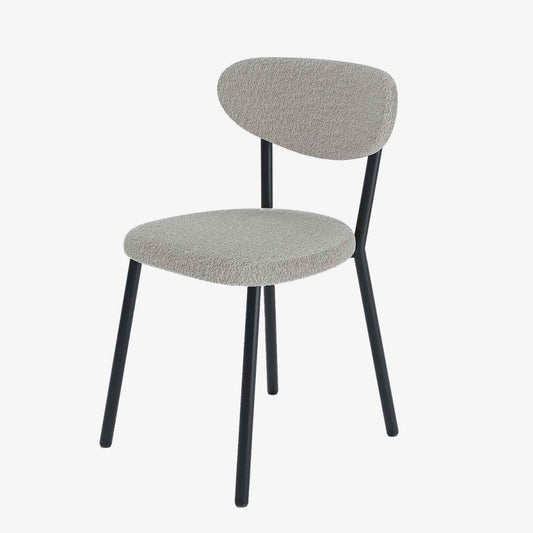 Lot de 2 chaises tissu bouclette pied métal