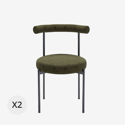 Lot de 2 chaises de salle à manger design moderne, velours vert Julia