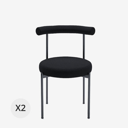 Lot de 2 chaises de salle à manger design moderne, bouclette grise anthracite Julia