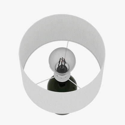 Becker - Lampe à poser en céramique verte avec abat-jour en lin naturel