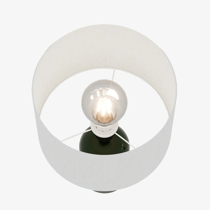 Becker - Lampe à poser en céramique verte avec abat-jour en lin naturel
