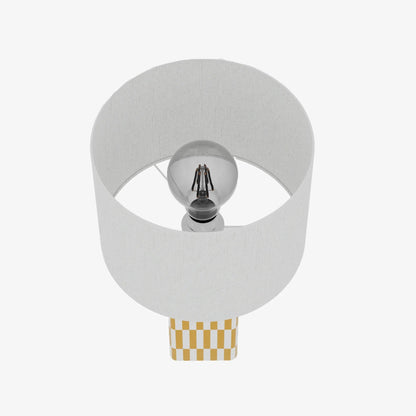 Lampe à poser Manet – céramique jaune et lin naturel