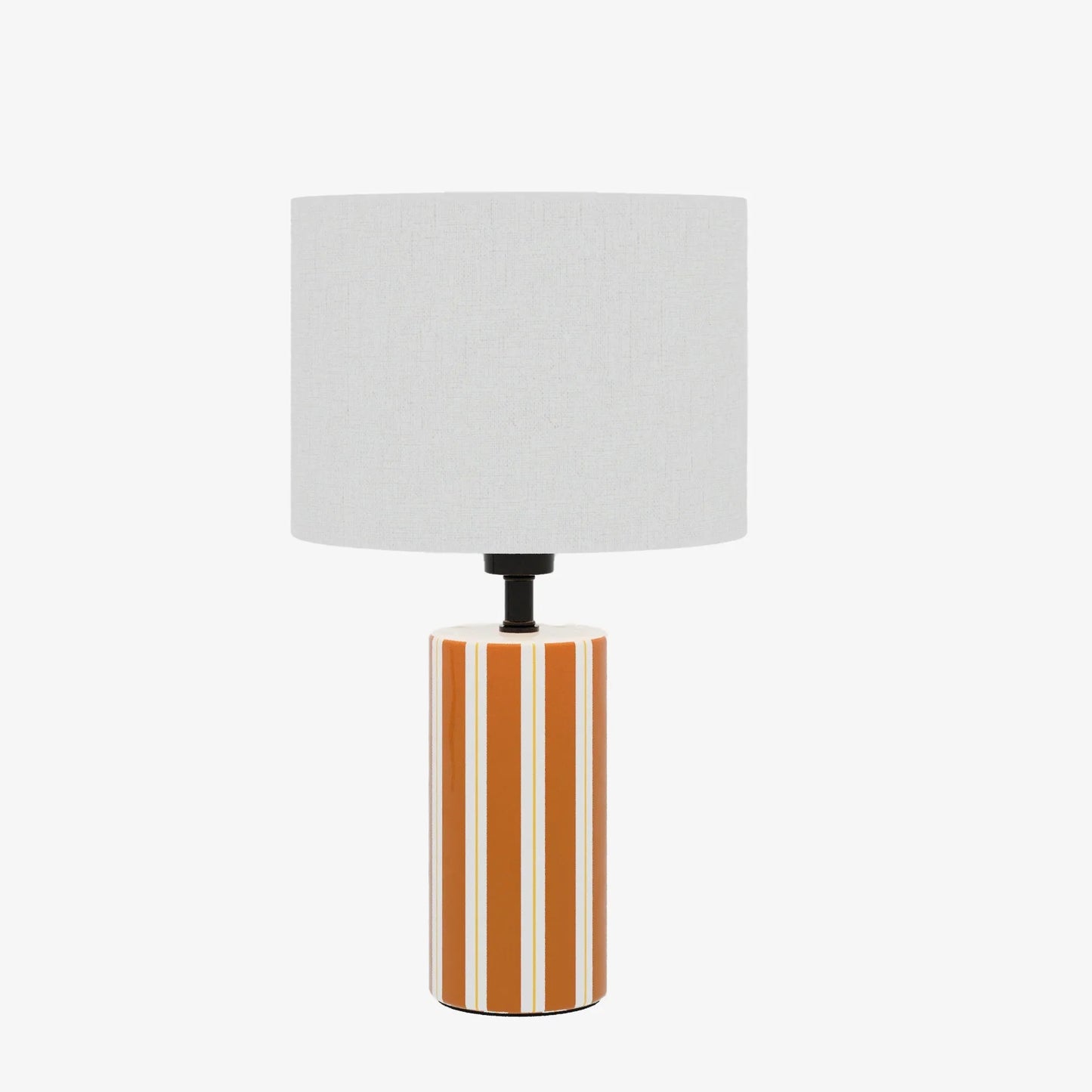 Lampe à Poser Hopper - Céramique Orange &amp; Abat-jour Lin