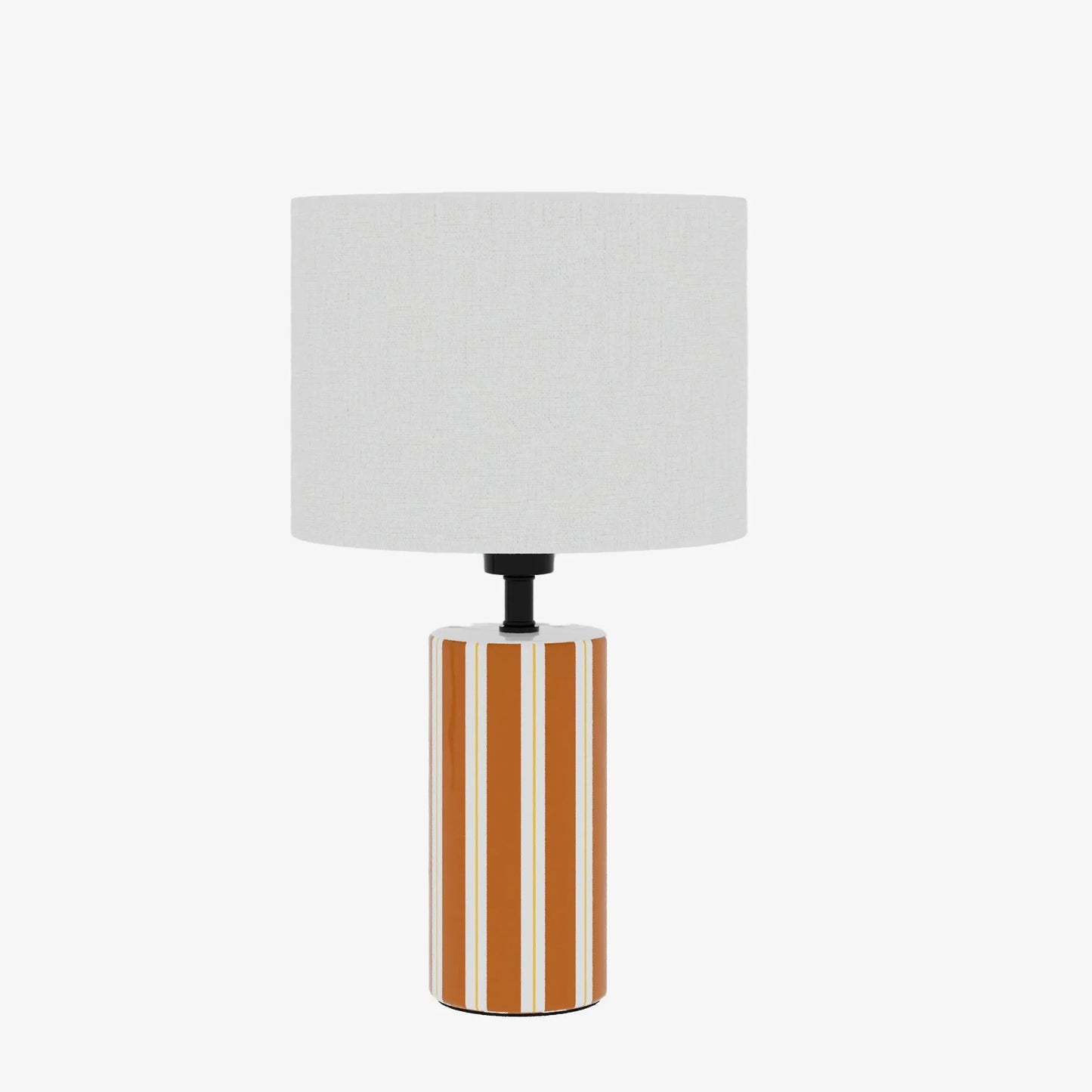 Lampe à Poser Hopper - Céramique Orange &amp; Abat-jour Lin