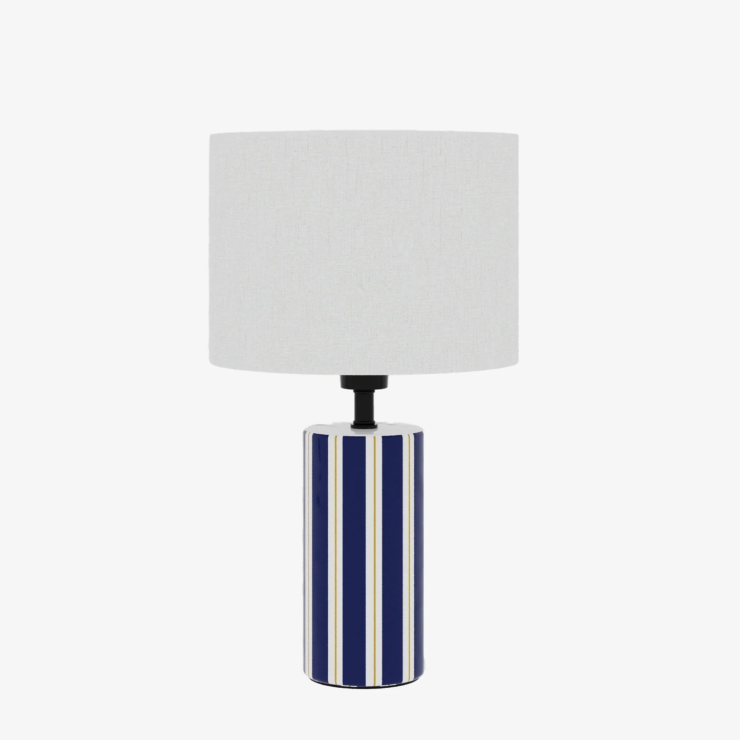 Lampe à Poser Hopper - Céramique Bleue &amp; Abat-jour Lin