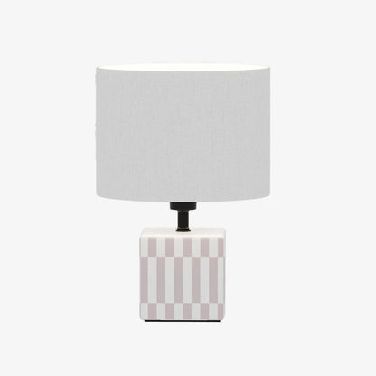 Petite Lampe à Poser Manet - Céramique rose et abat-jour en lin